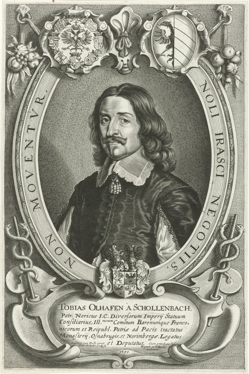 Retrato de Tobias Oelhafen van Schöllenbach Celeberrimi Legati (título da série) de Pieter de Jode (II)