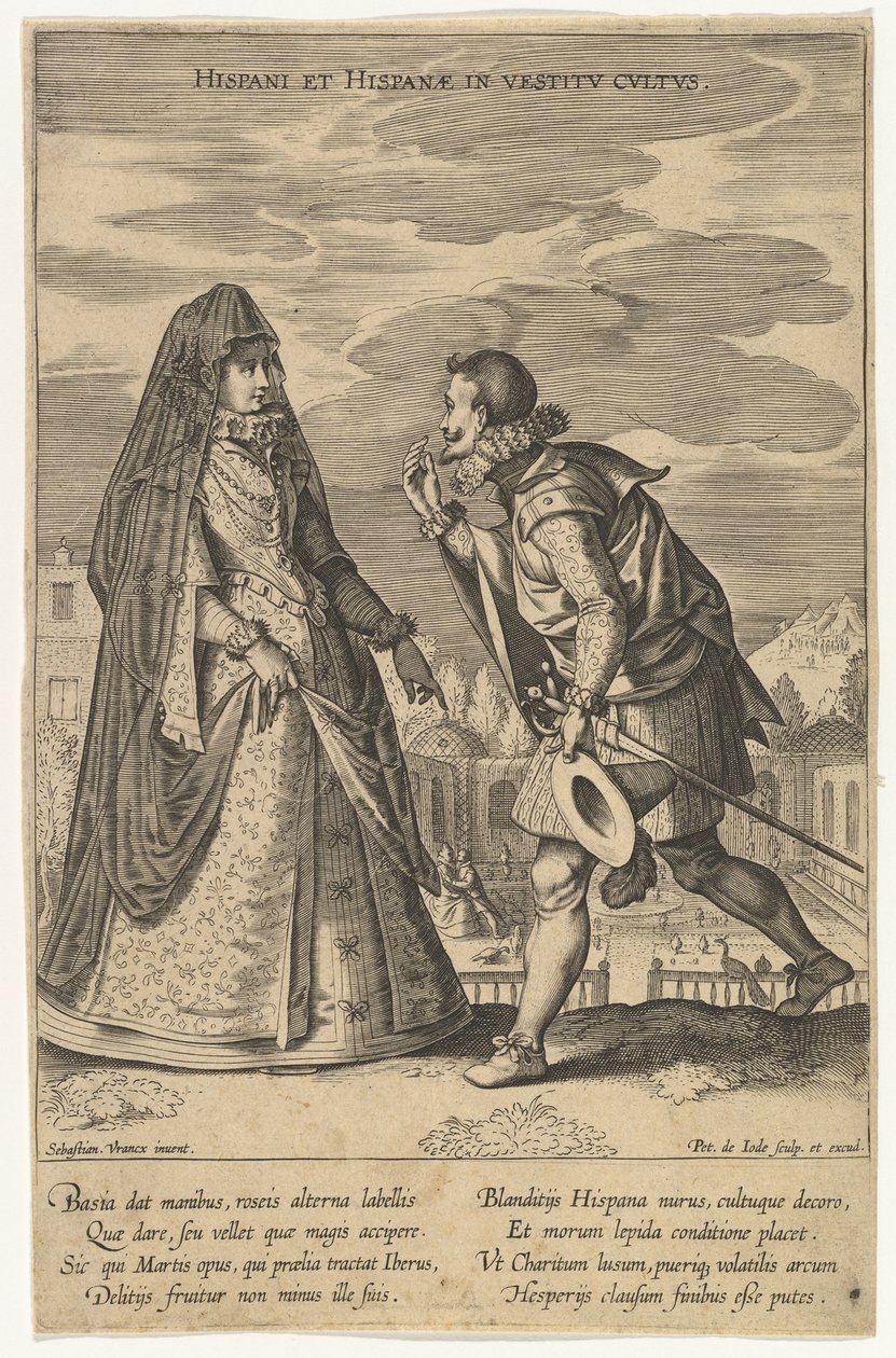 Espanha e em trajes espanhóis, da moda de diferentes nações. de Pieter de Jode I