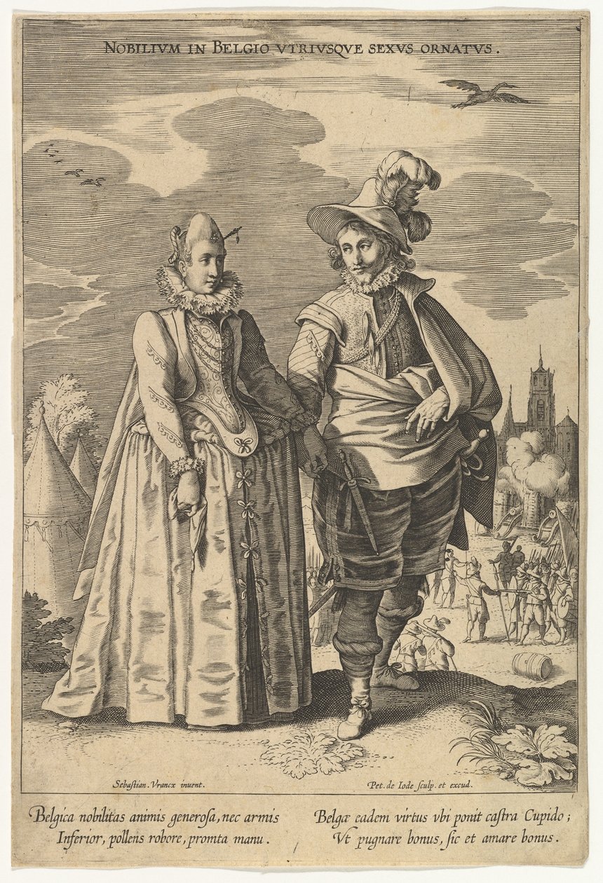 Elegância nobre da Bélgica de ambos os sexos, da moda de diferentes nações. de Pieter de Jode I