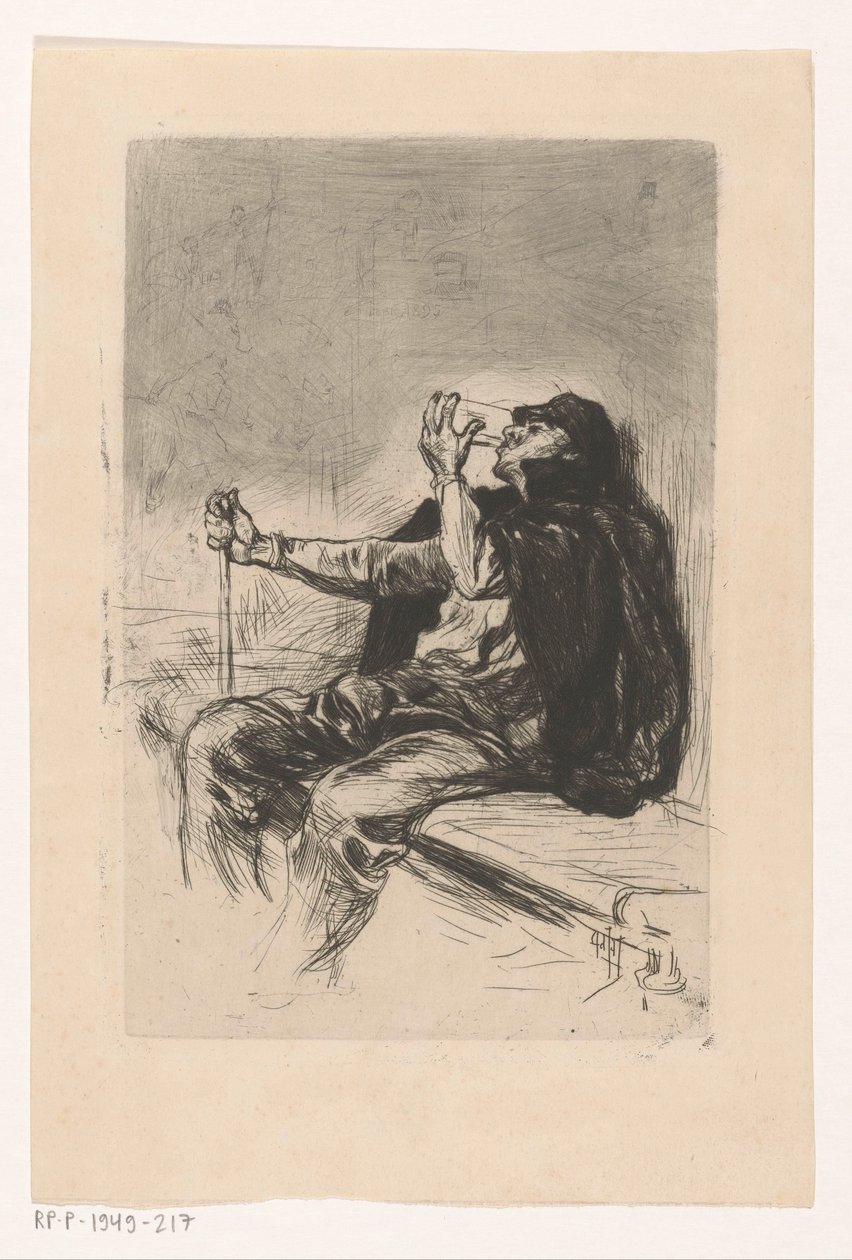 Bebedouro com pessoal ambulante de Pieter de Josselin