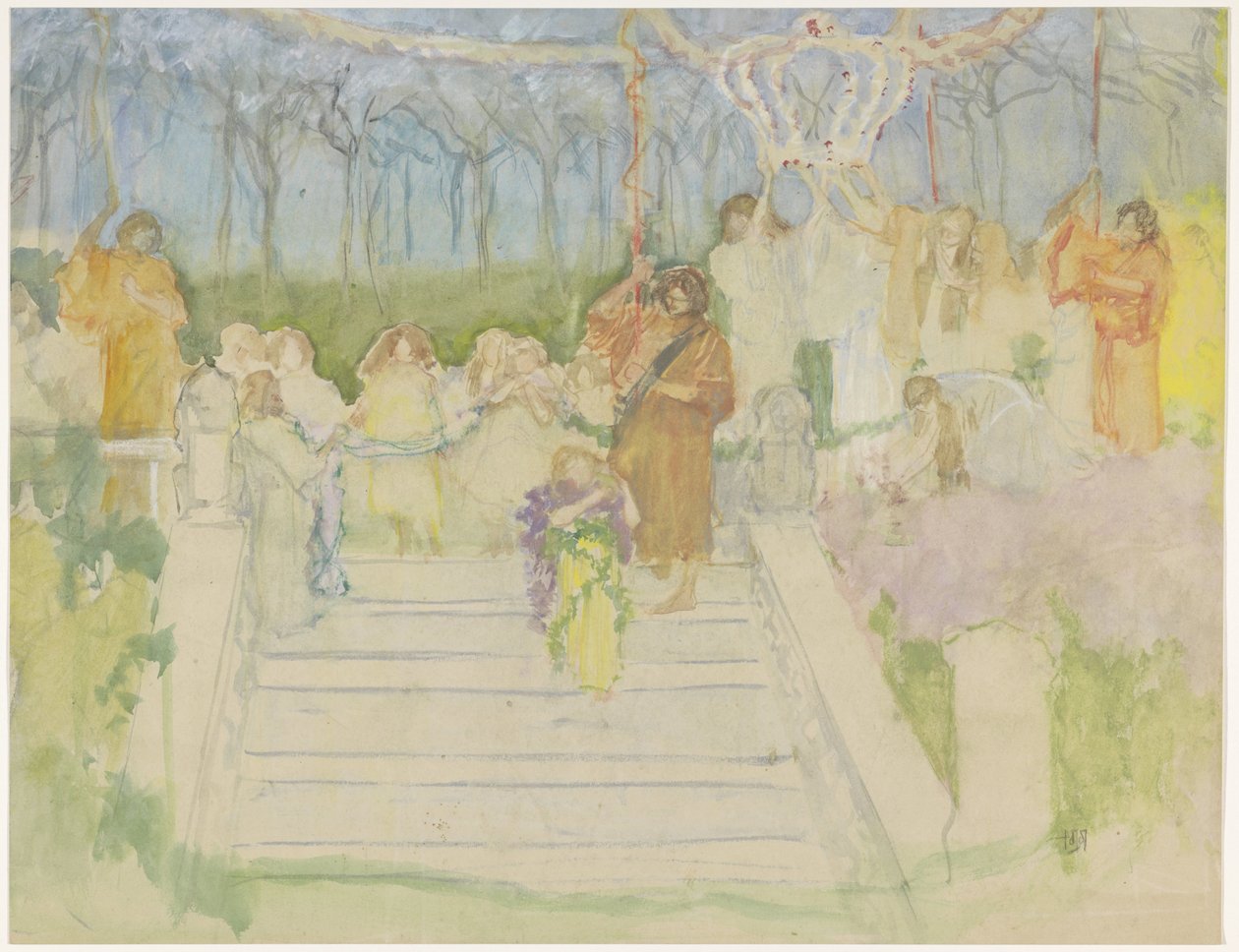 Tableau vivant por ocasião do casamento da rainha Guilhermina em 1901 de Pieter de Josselin