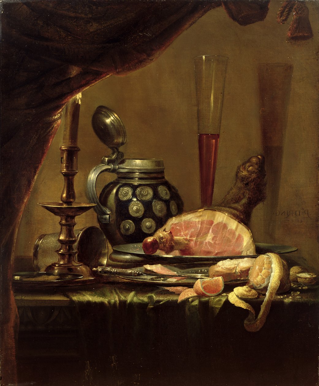 Ainda vida com presunto de Pieter de Ring