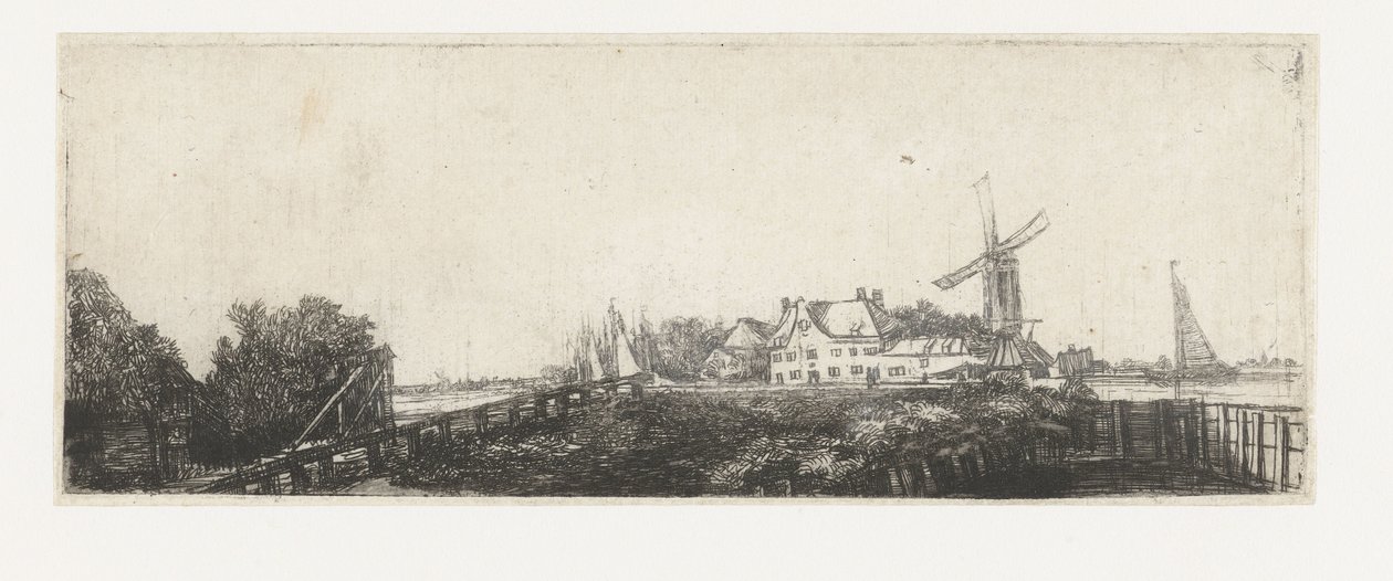 A ponte de madeira de Pieter de With (attributed to)