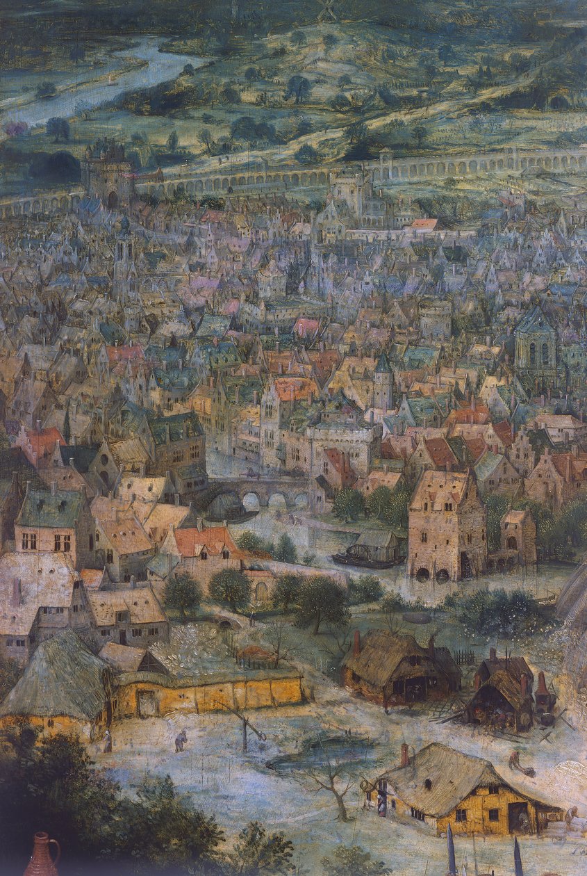 Cidade, detalhe de A Torre de Babel de Pieter Bruegel the Elder