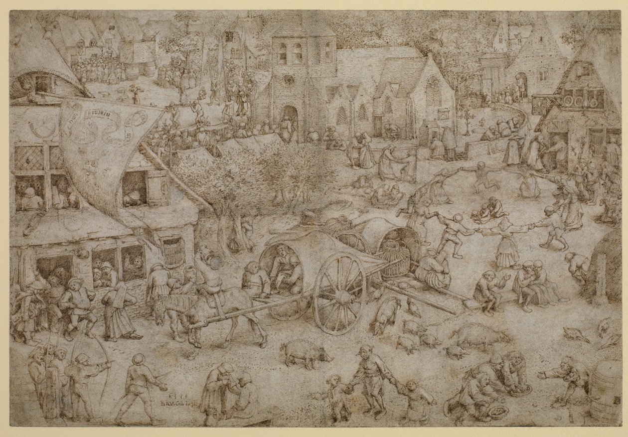 Recinto de diversão em Hoboken, 1559 de Pieter Bruegel the Elder