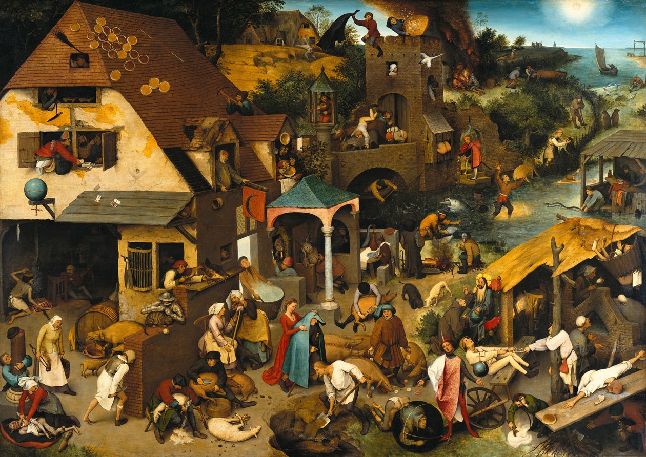 Provérbios da Holanda, 1559 de Pieter Bruegel the Elder