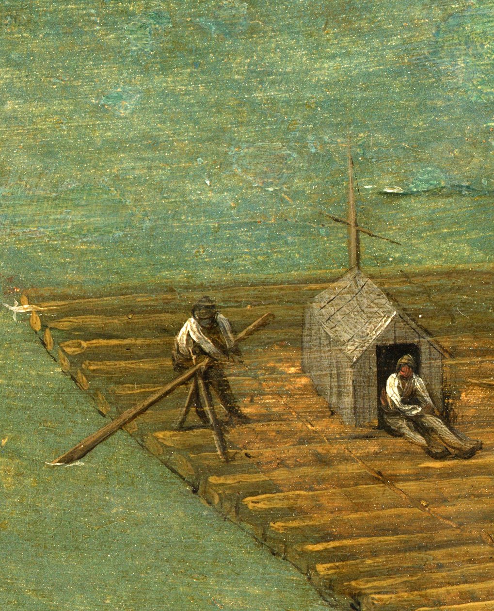Pormenor da jangada da Torre de Babel de Pieter the Elder Bruegel