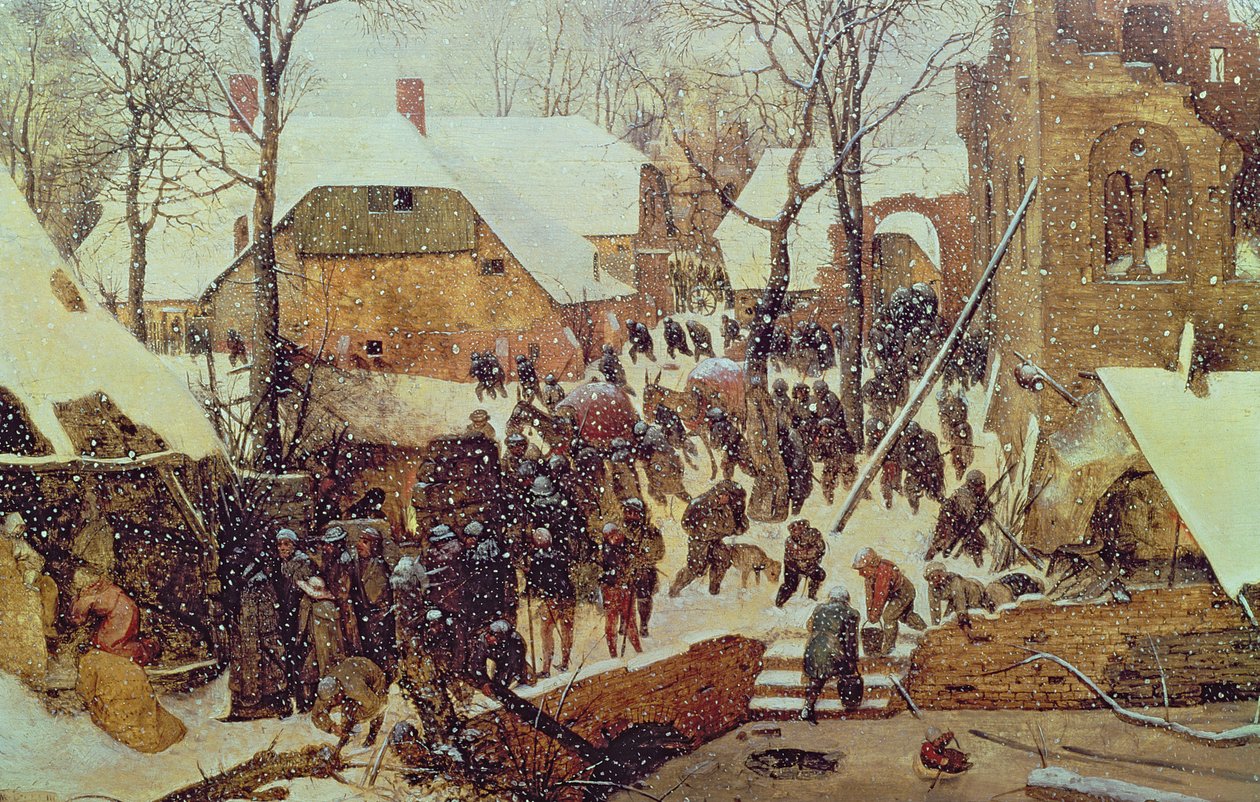 A adoração dos Magos na neve de Pieter the Elder Bruegel