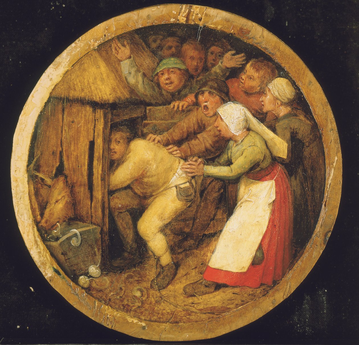 O bêbado empurrado para o chiqueiro de Pieter Bruegel the Elder