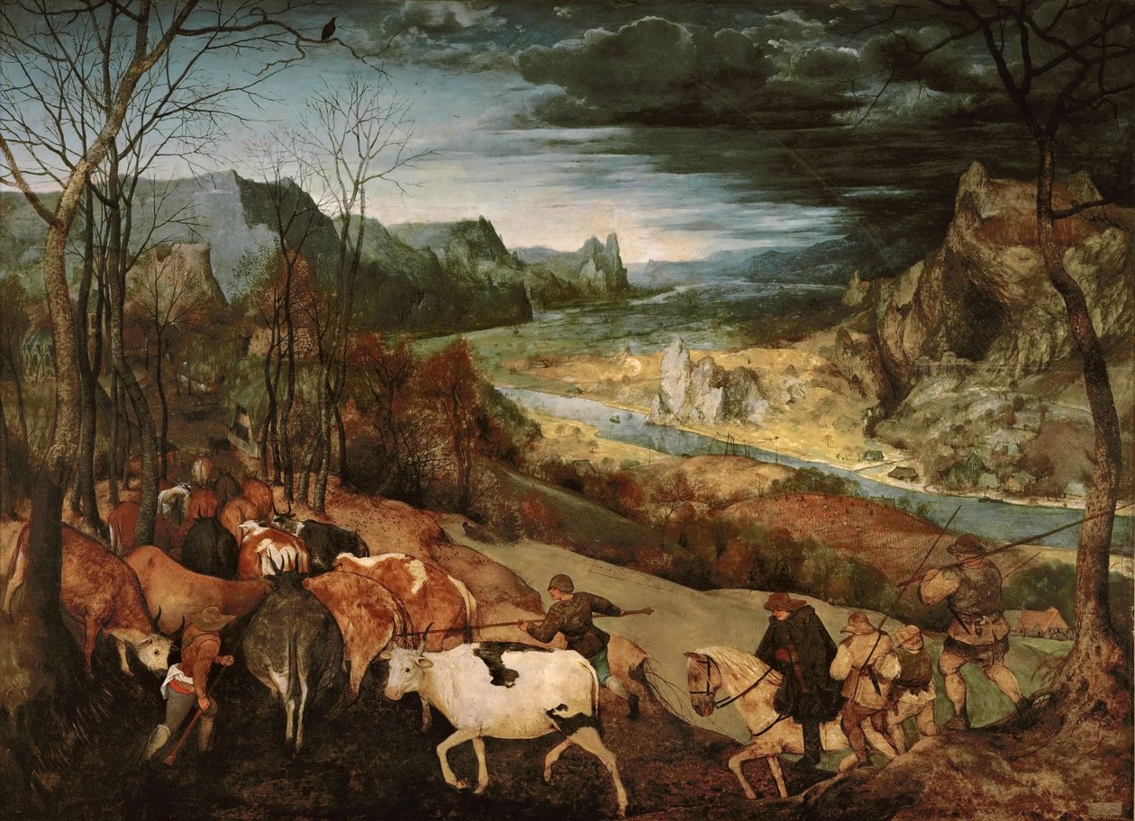 O retorno do rebanho (outono) de Pieter Bruegel the Elder