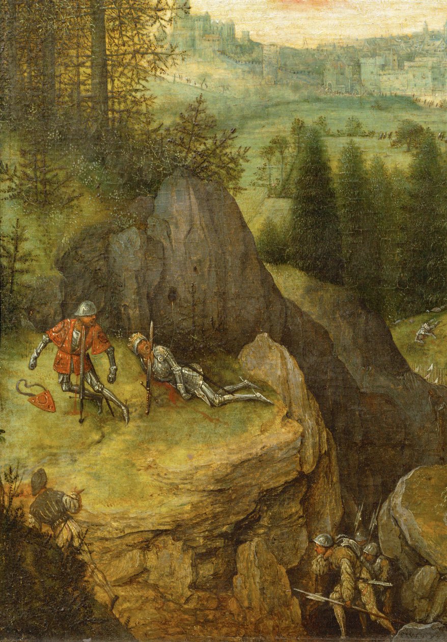 O suicídio de Saul no combate contra os filisteus no monte Gilboa (pintura sobre madeira de carvalho) de Pieter the Elder Bruegel