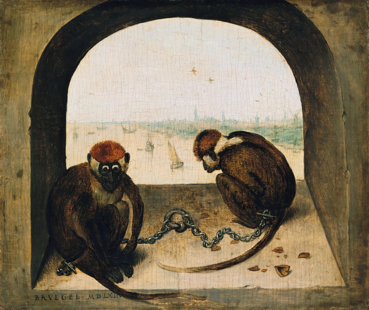 Dois Macacos Acorrentados de Pieter Bruegel the Elder