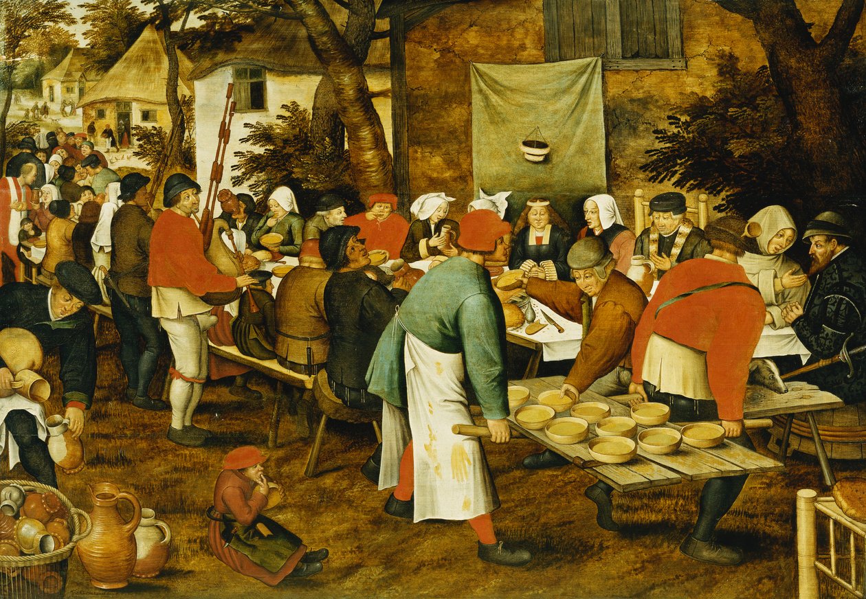 Um banquete de casamento camponês, 1630 de Pieter Brueghel the Younger