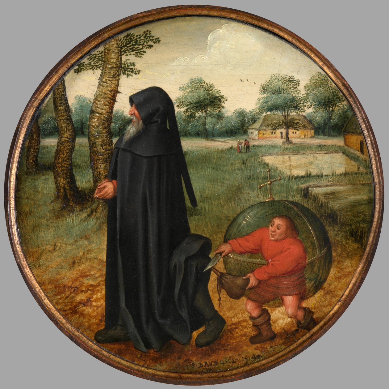 Choro porque o mundo é tão pouco digno de confiança de Pieter the Younger Brueghel