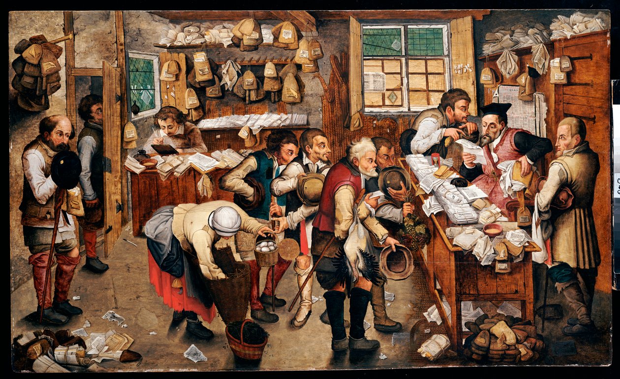 Camponeses que pagam dízimos de Pieter Brueghel the Younger
