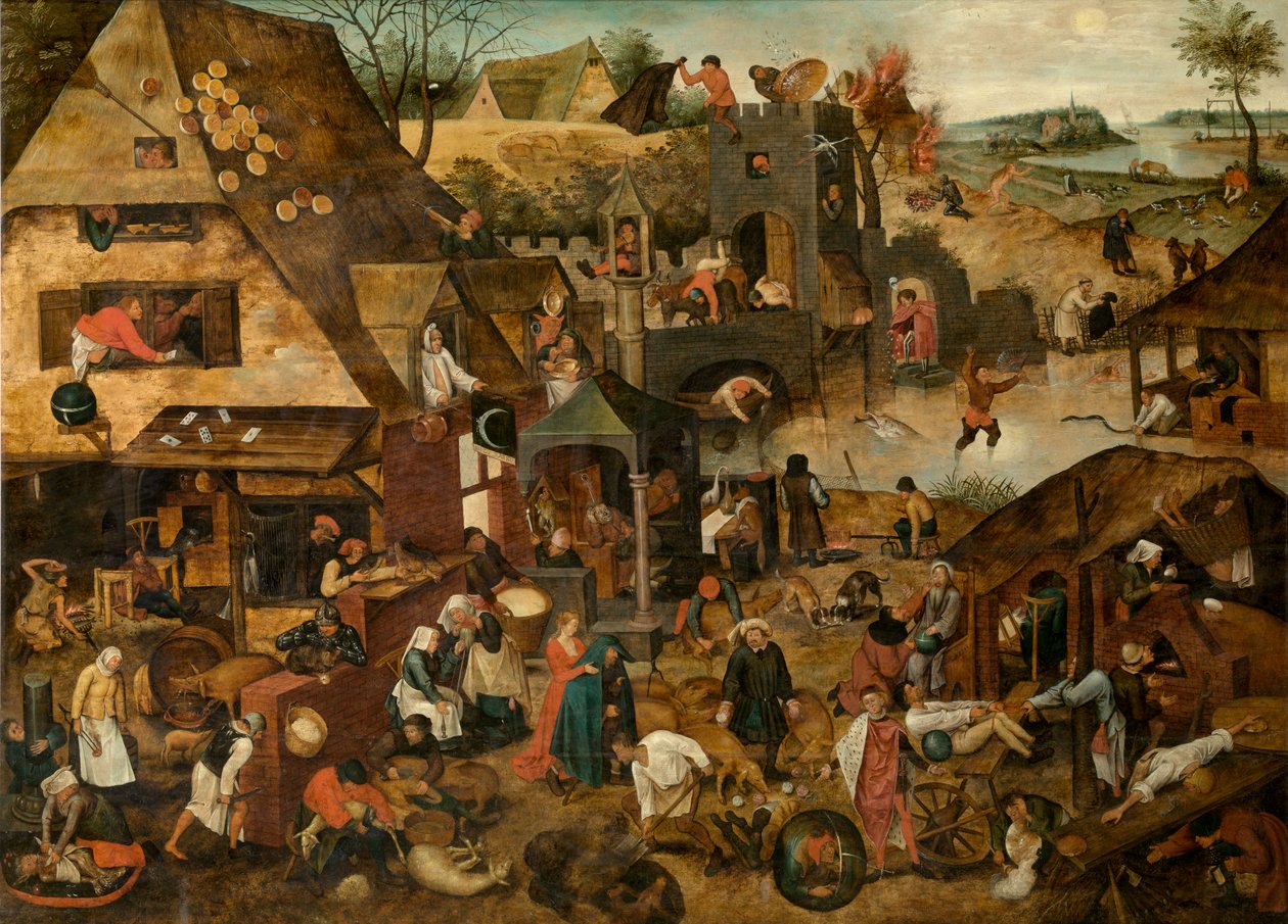 Provérbios (óleo) de Pieter the Younger Brueghel