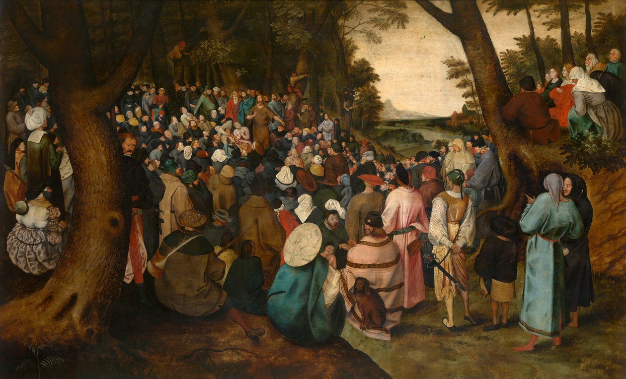 São João Batista Pregando (óleo) de Pieter the Younger Brueghel
