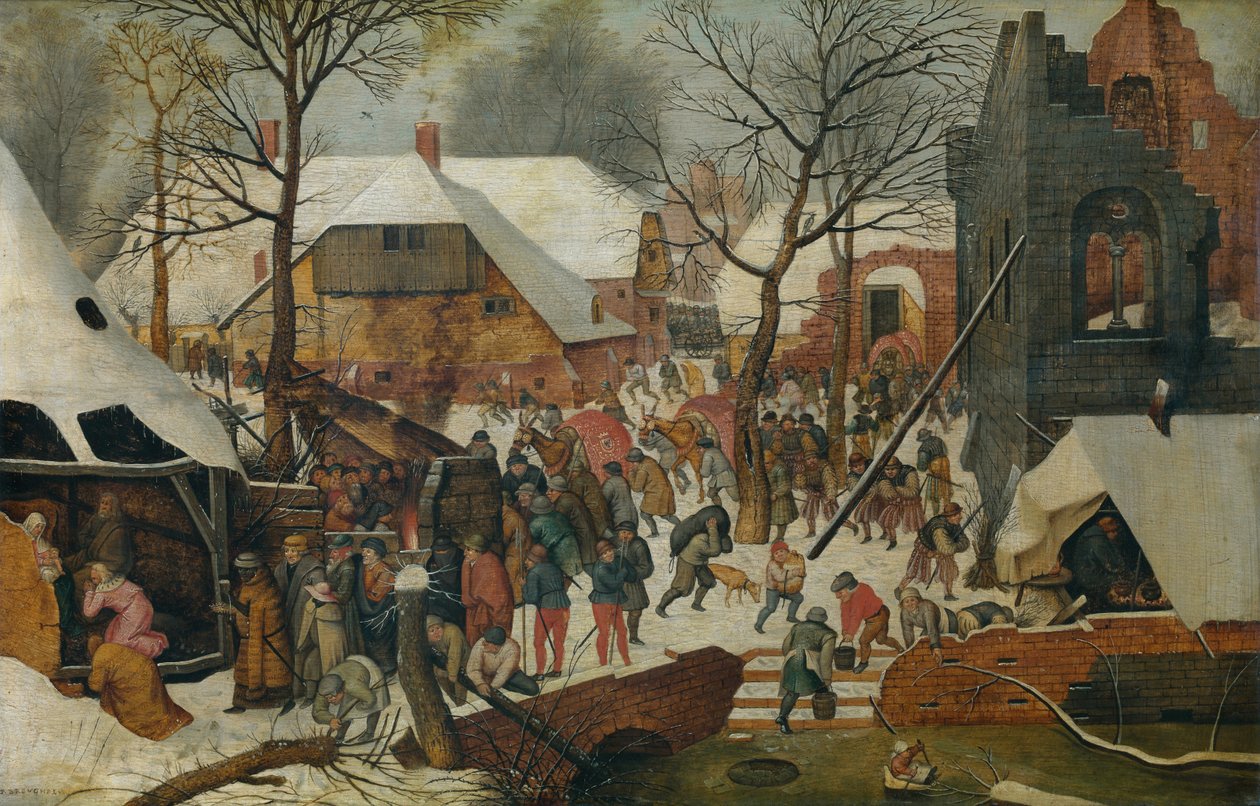 A Adoração dos Magos na neve (óleo) de Pieter the Younger Brueghel
