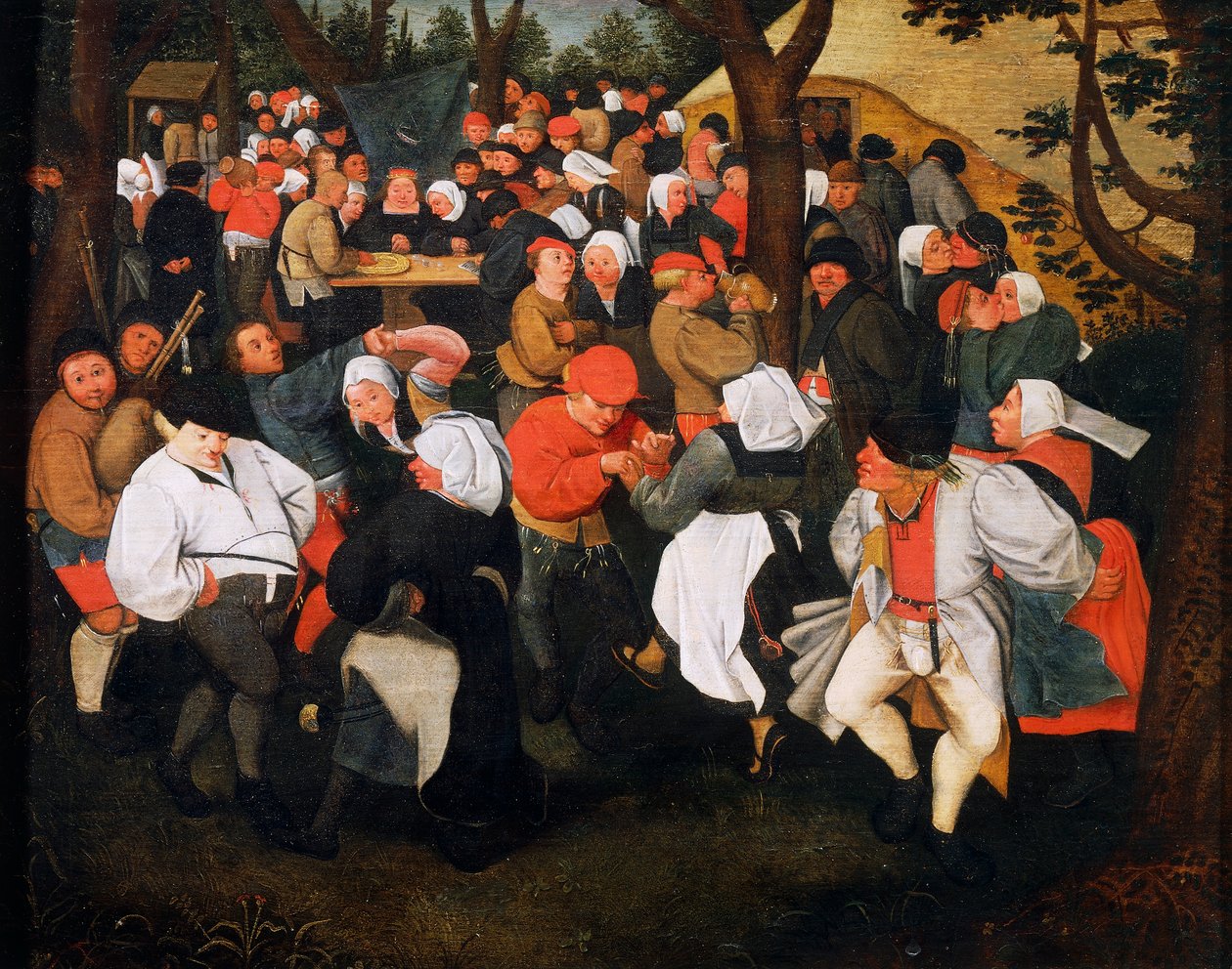 Dança da aldeia, por Pieter Brueghel Younger (1564-1638) de Pieter the Younger Brueghel