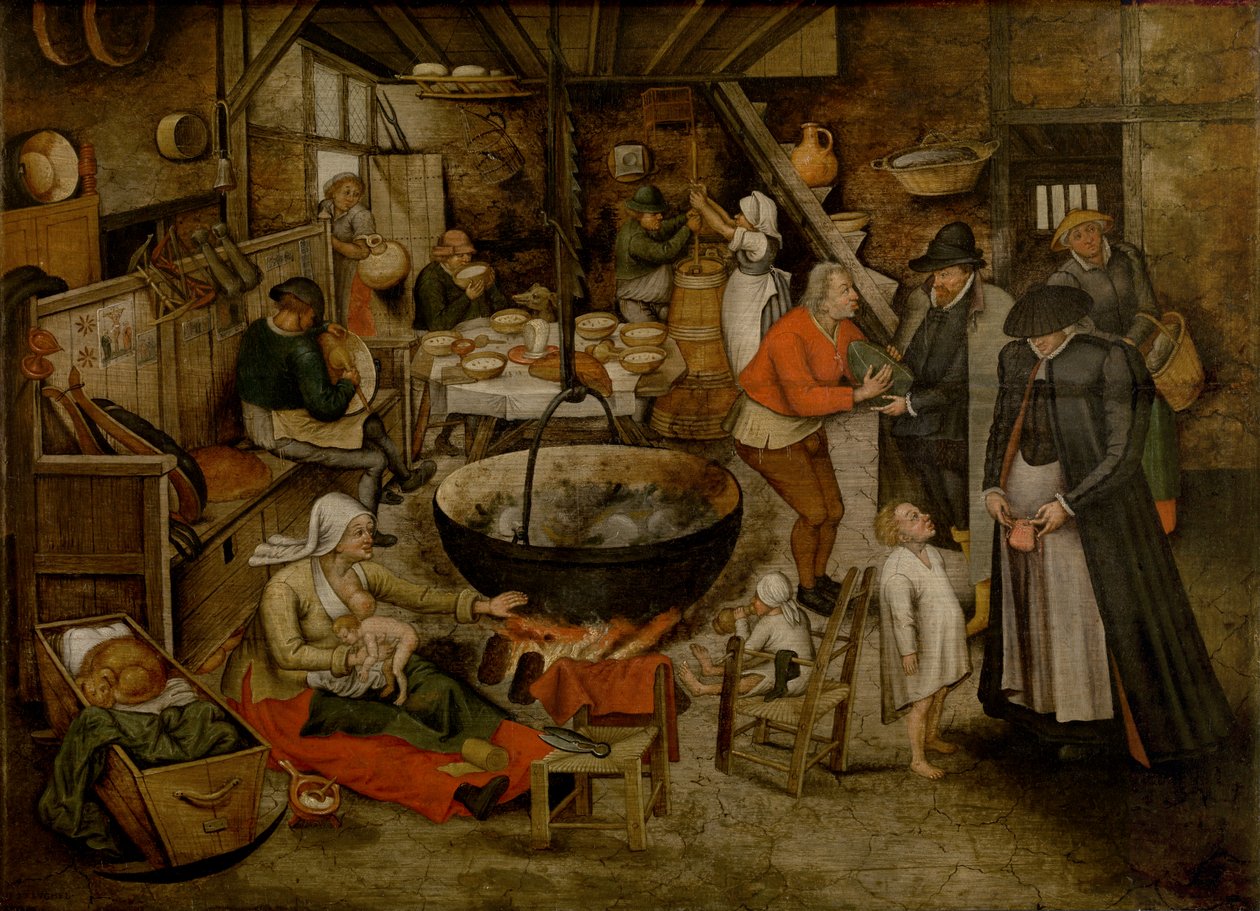 Visita aos Camponeses (óleo) de Pieter the Younger Brueghel