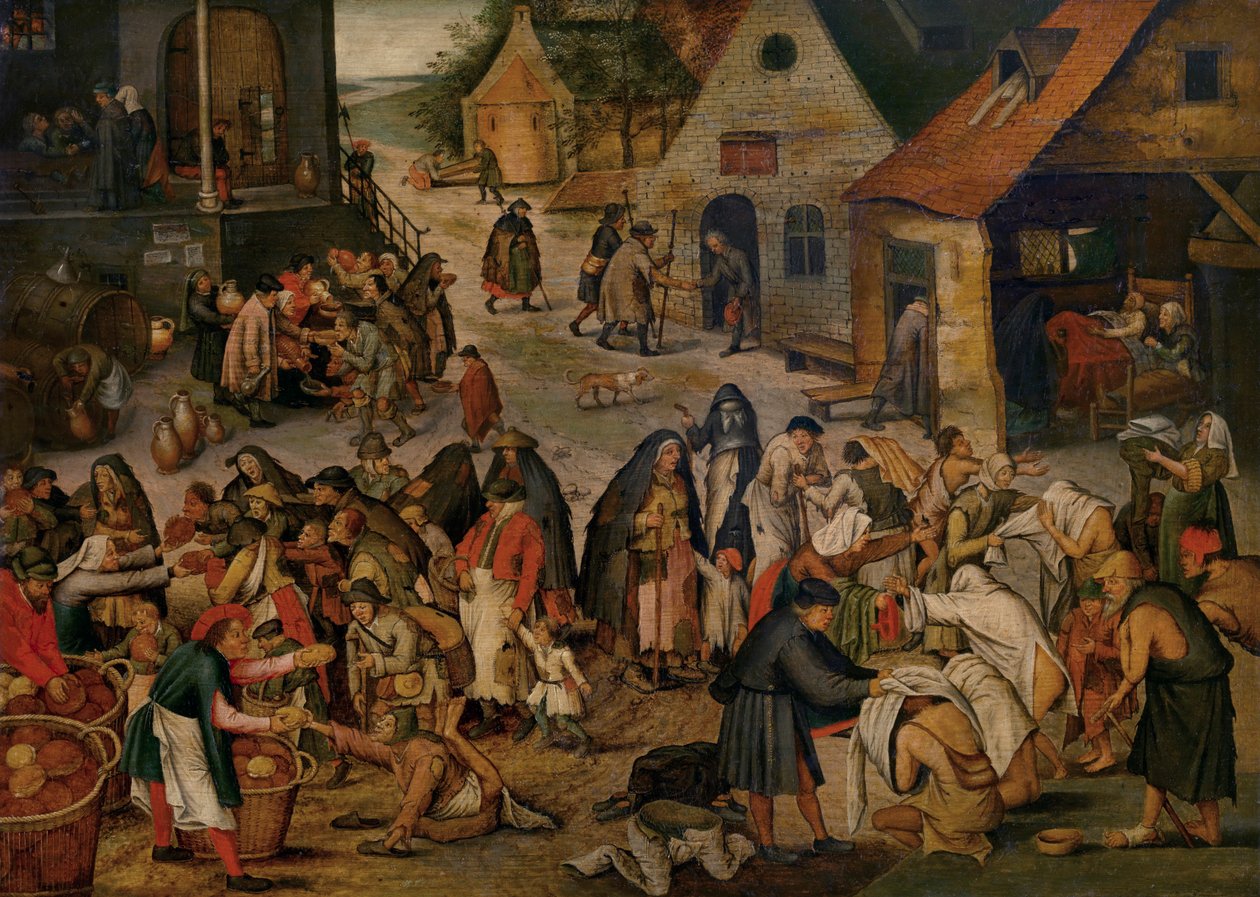Obras de Misericórdia (óleo sobre painel) de Pieter the Younger Brueghel