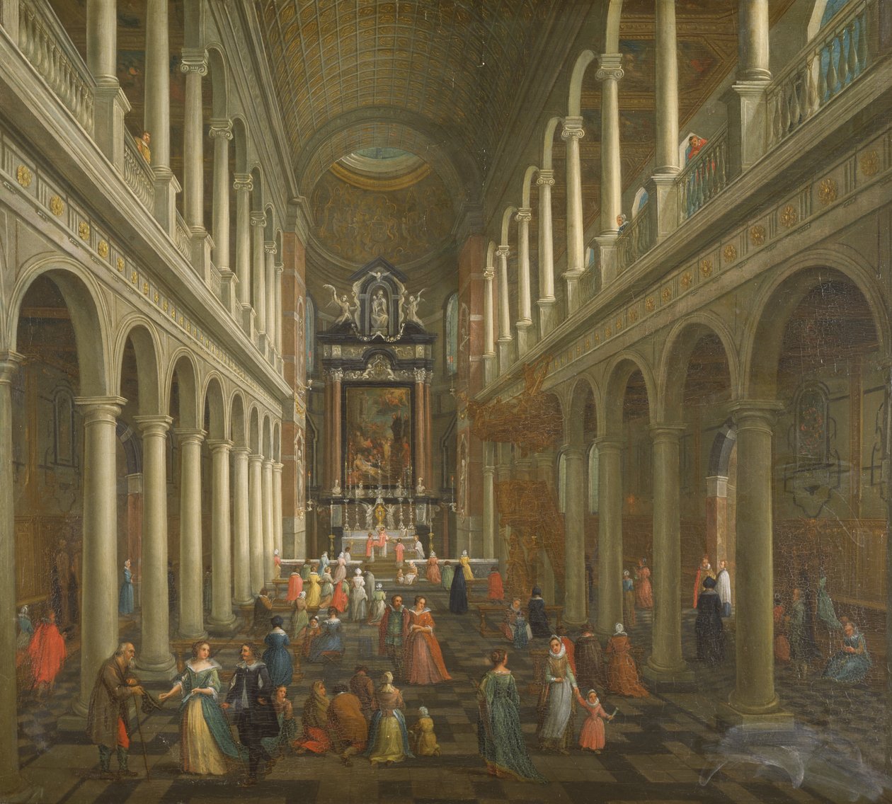 O Interior da Igreja Jesuíta, Antuérpia (óleo sobre tela) de Pieter the Younger Neefs