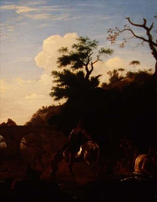 A Piscina de Banho, c.1636 (óleo sobre tela) de Pieter van Laar