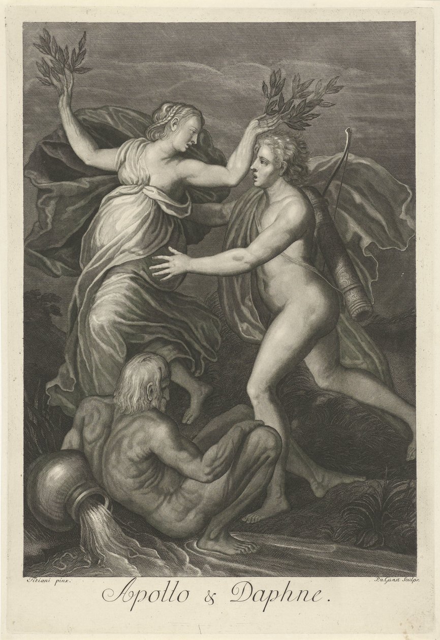 Apollo e Daphne (título no objeto) Histórias de amor mitológicas (título da série) de Pieter van Gunst