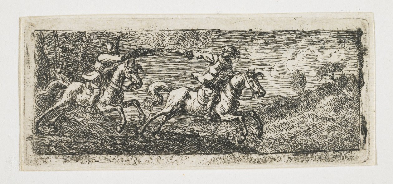 Dois cavaleiros lutando de Pieter van Laer