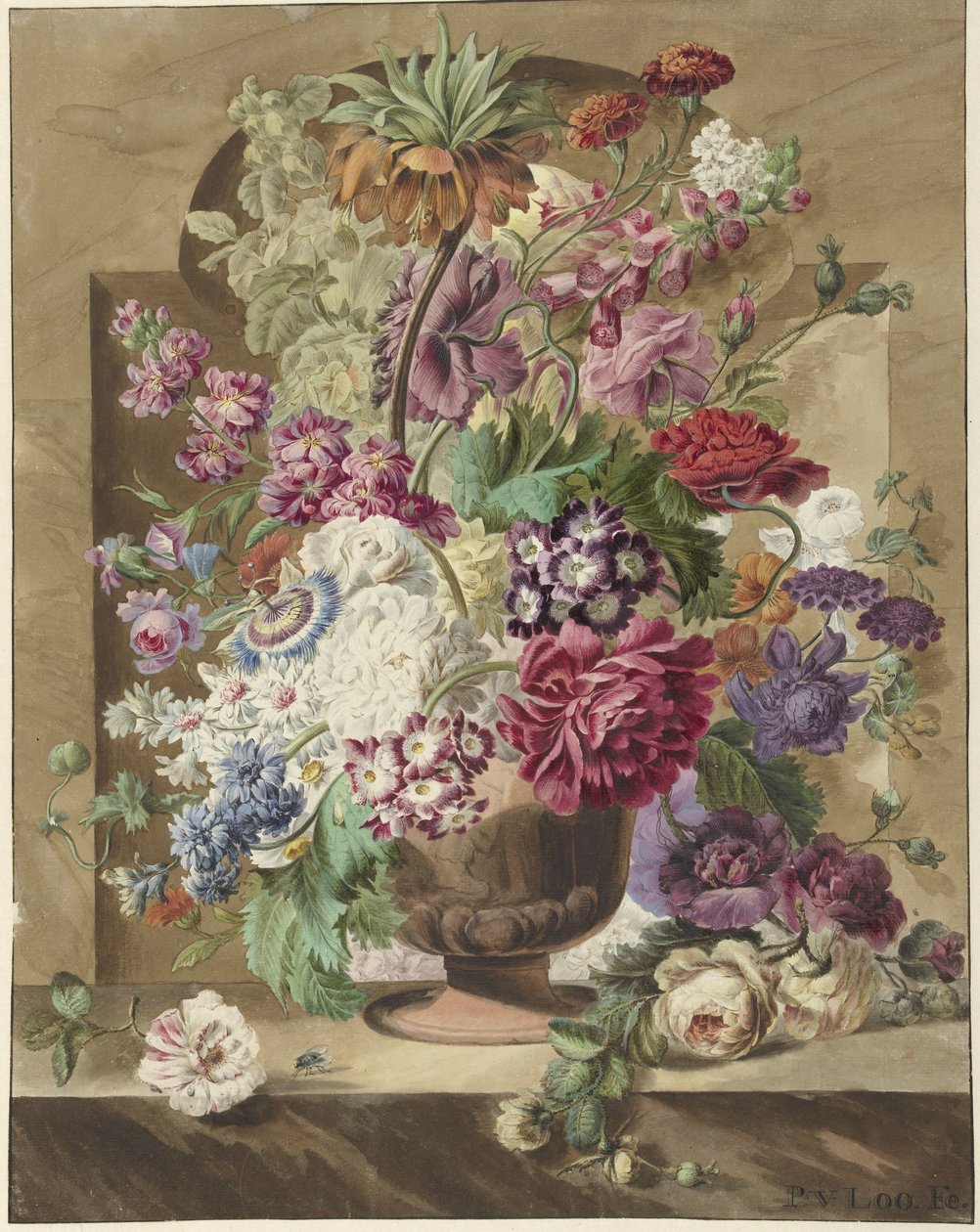arranjo de flores de Pieter van Loo
