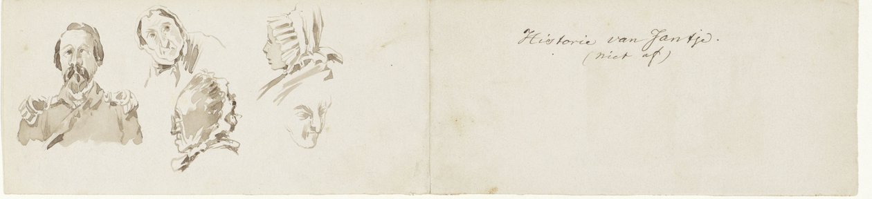 Alguns esboços para a história de Jantje História de Jantje. (não finalizado) (título no objeto) de Pieter van Loon