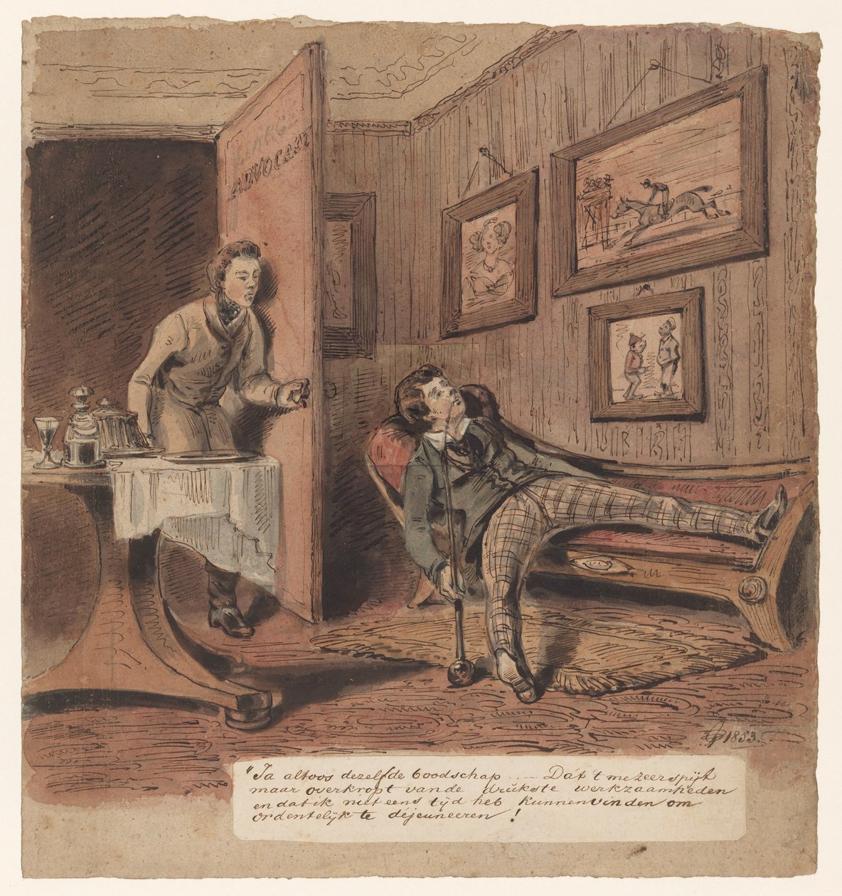 Caricatura com advogado de Pieter van Loon