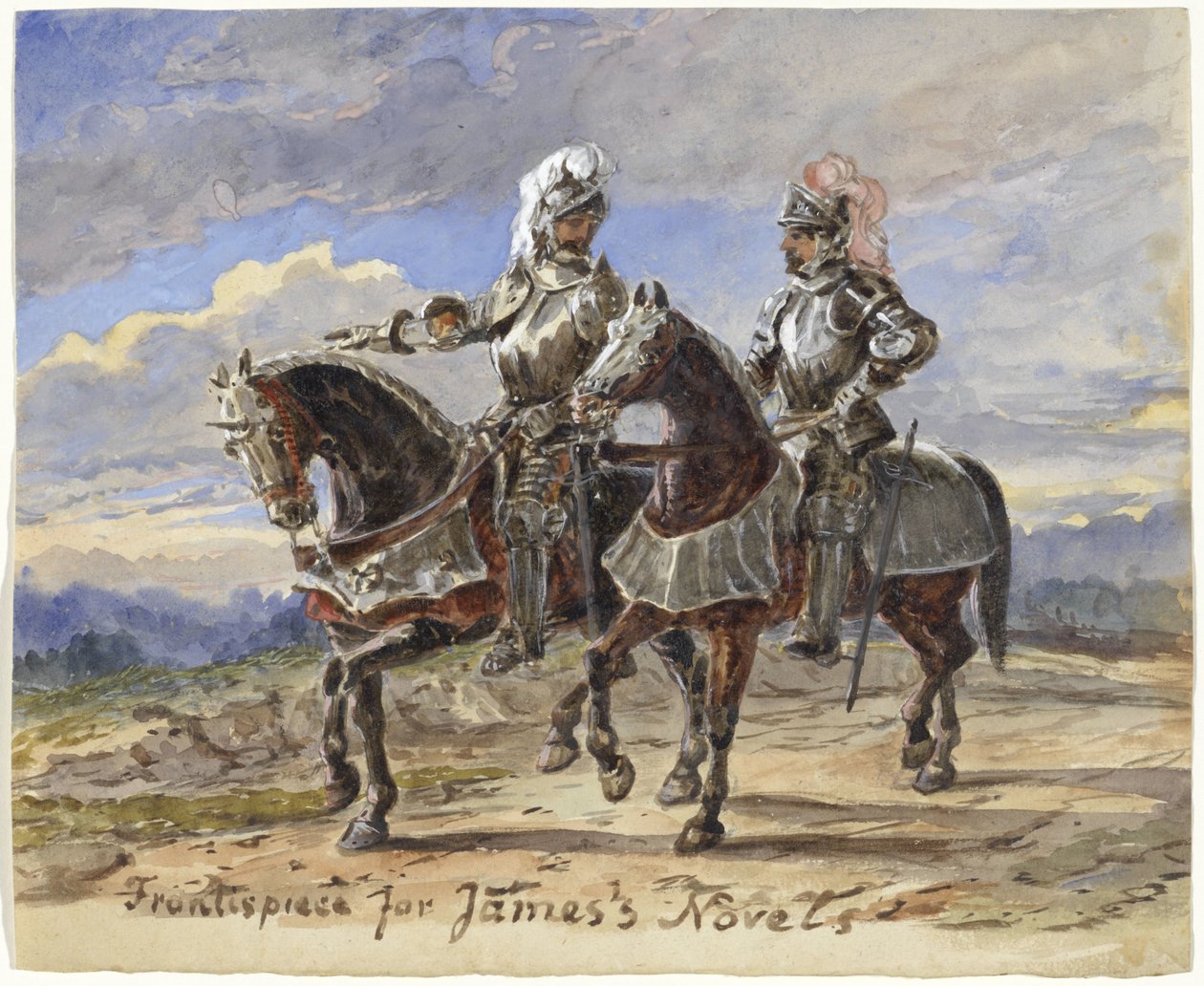 Dois cavaleiros a cavalo em uma paisagem de Pieter van Loon