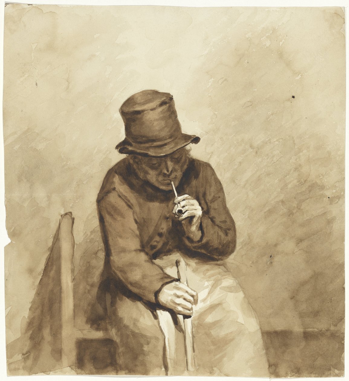 Homem fumador sentado de Pieter van Loon