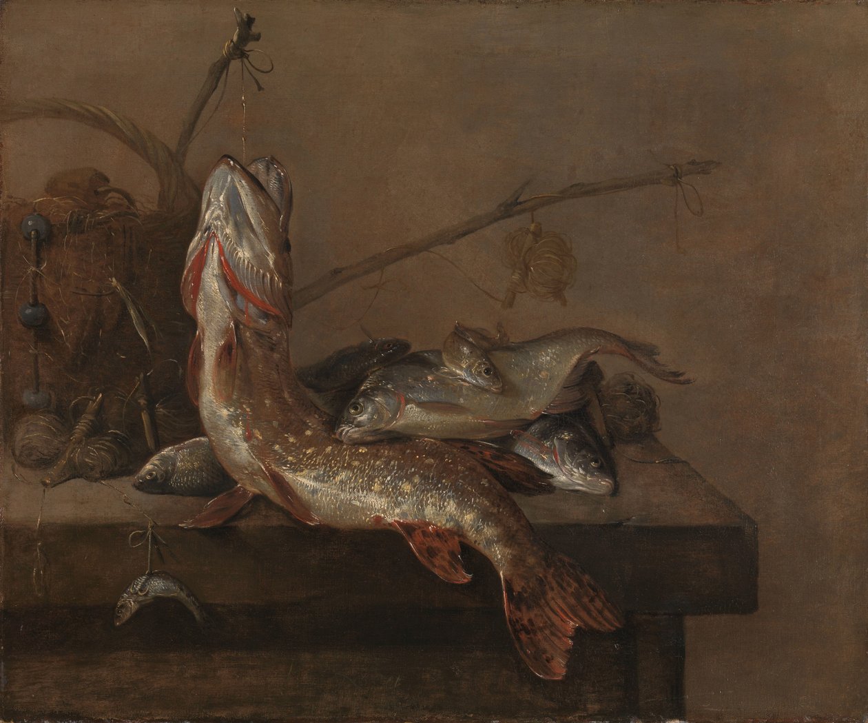 Natureza morta com peixe de Pieter van Noort