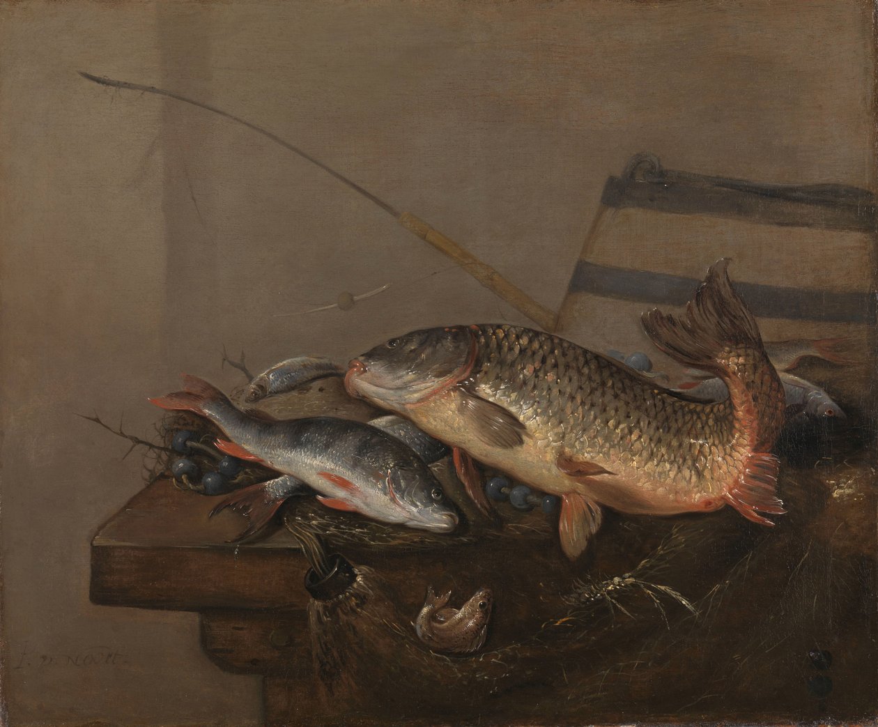 Natureza morta com peixes de Pieter van Noort