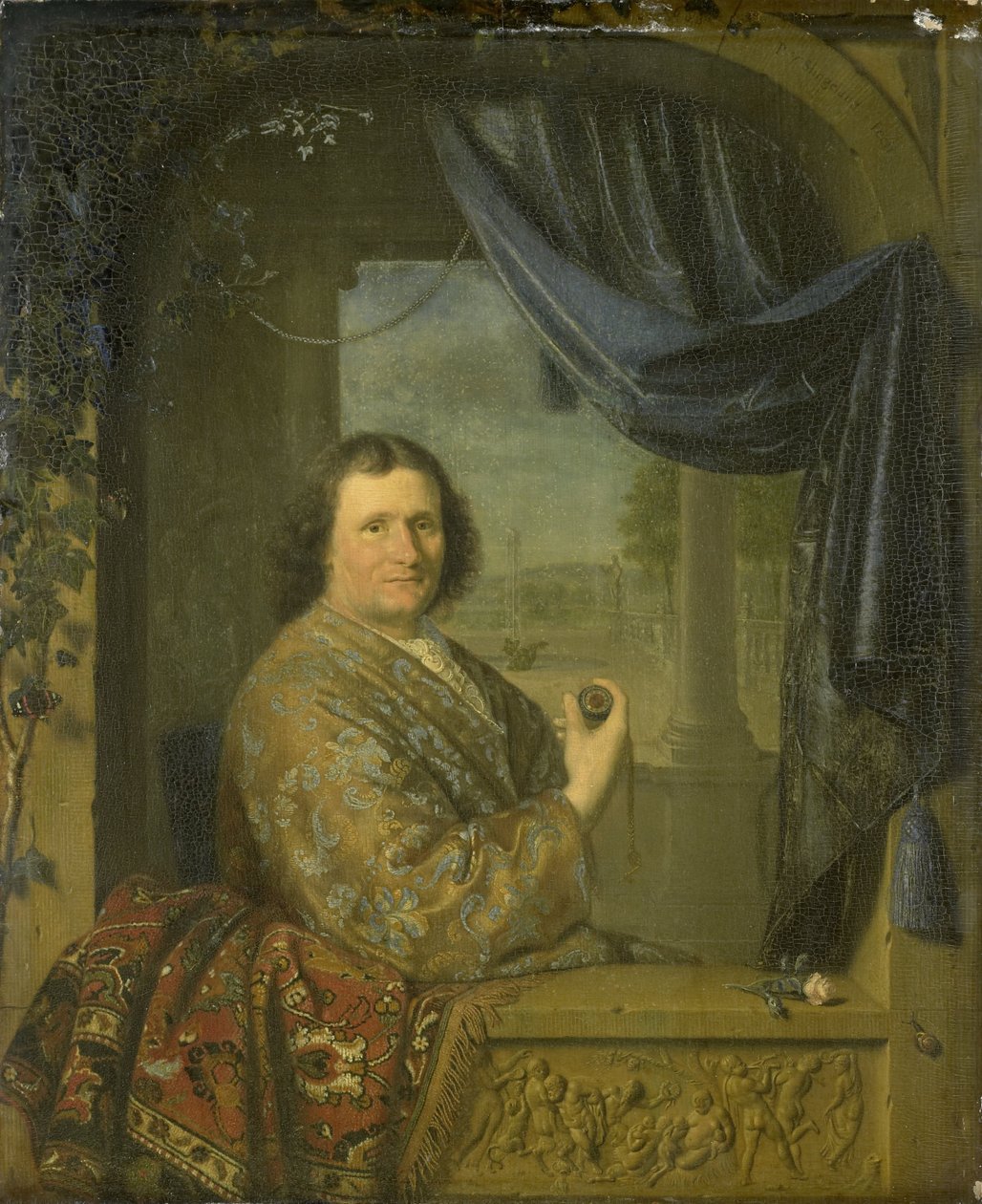 Retrato de um Homem com um Relógio de Pieter van Slingelandt
