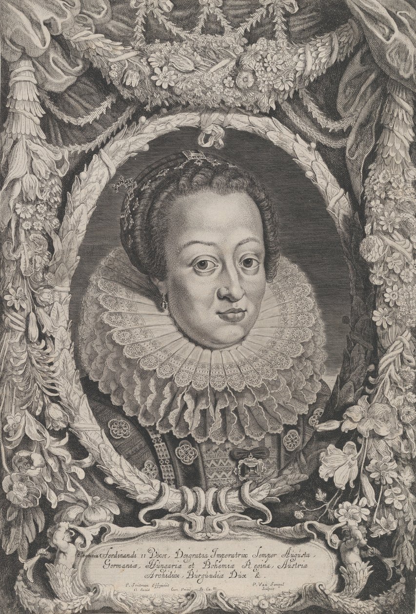 Eleanor, esposa de Fernando II, da série Fernando II e III Imperadores da Câmara dos Lordes..., ca. 1625 de Pieter van Sompel