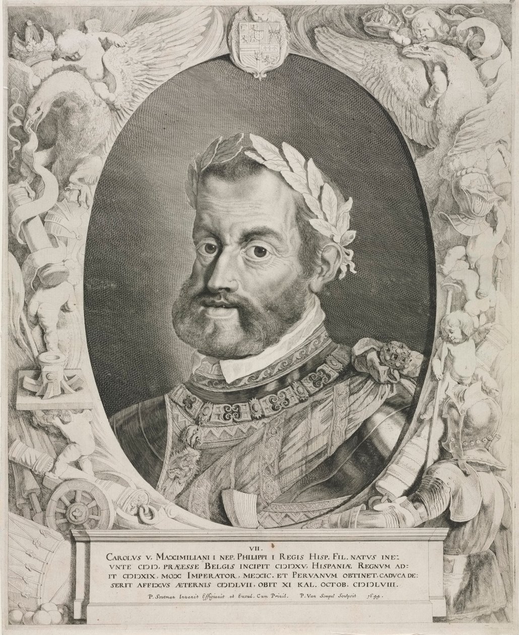 Retrato do imperador Carlos V, 1644. de Pieter van Sompel