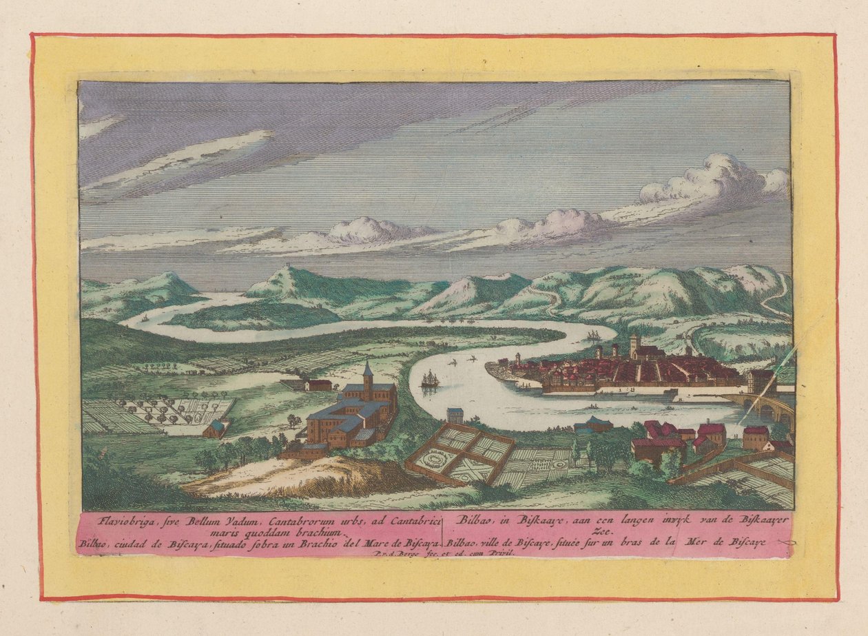 Vista de Bilbau Bilbao, em Biscaaye, em um longo inwyk do Mar de Biscaayer (...) (título no objeto) Theatrum Hispaniae (...) (título da série) de Pieter van den Berge