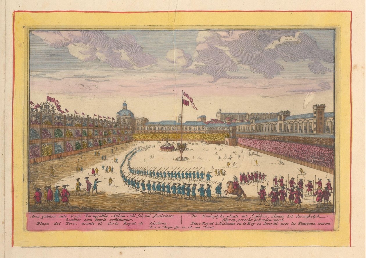 Praça do Palácio em Lisboa
O lugar real em Lissebon, onde a divertida tourada foi realizada (título sobre o objecto)
Theatrum Hispaniae (...) (título da série) de Pieter van den Berge