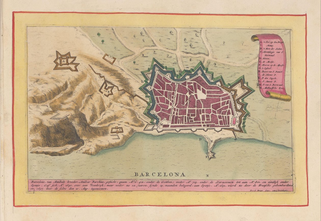 Plattegrond de Barcelona Barcelona (título no objeto) Teatro de Espanha (...) (título da série) de Pieter van den Berge