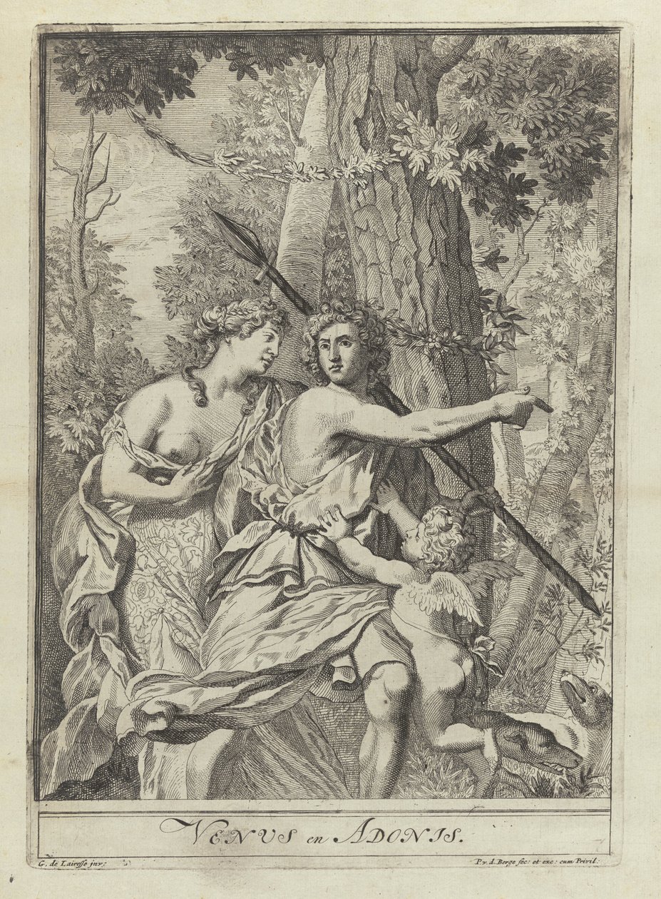 Figura 11 de uma série de exemplos de desenho com Vénus e Adonis de Pieter van den Berge
