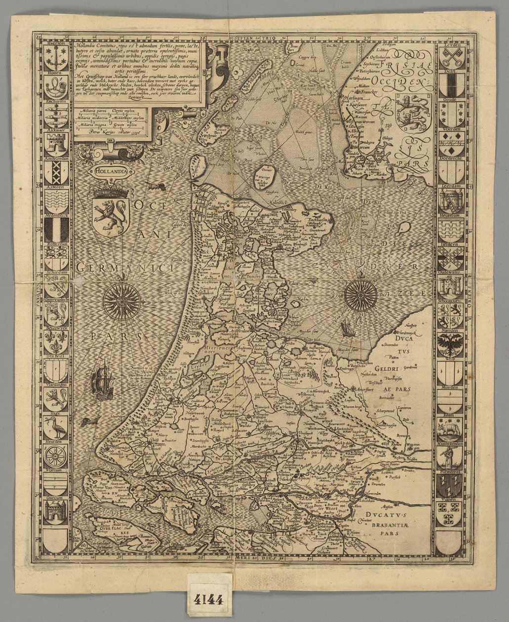 1596 Países Baixos Comitatus Kaerius de Pieter van den Keere