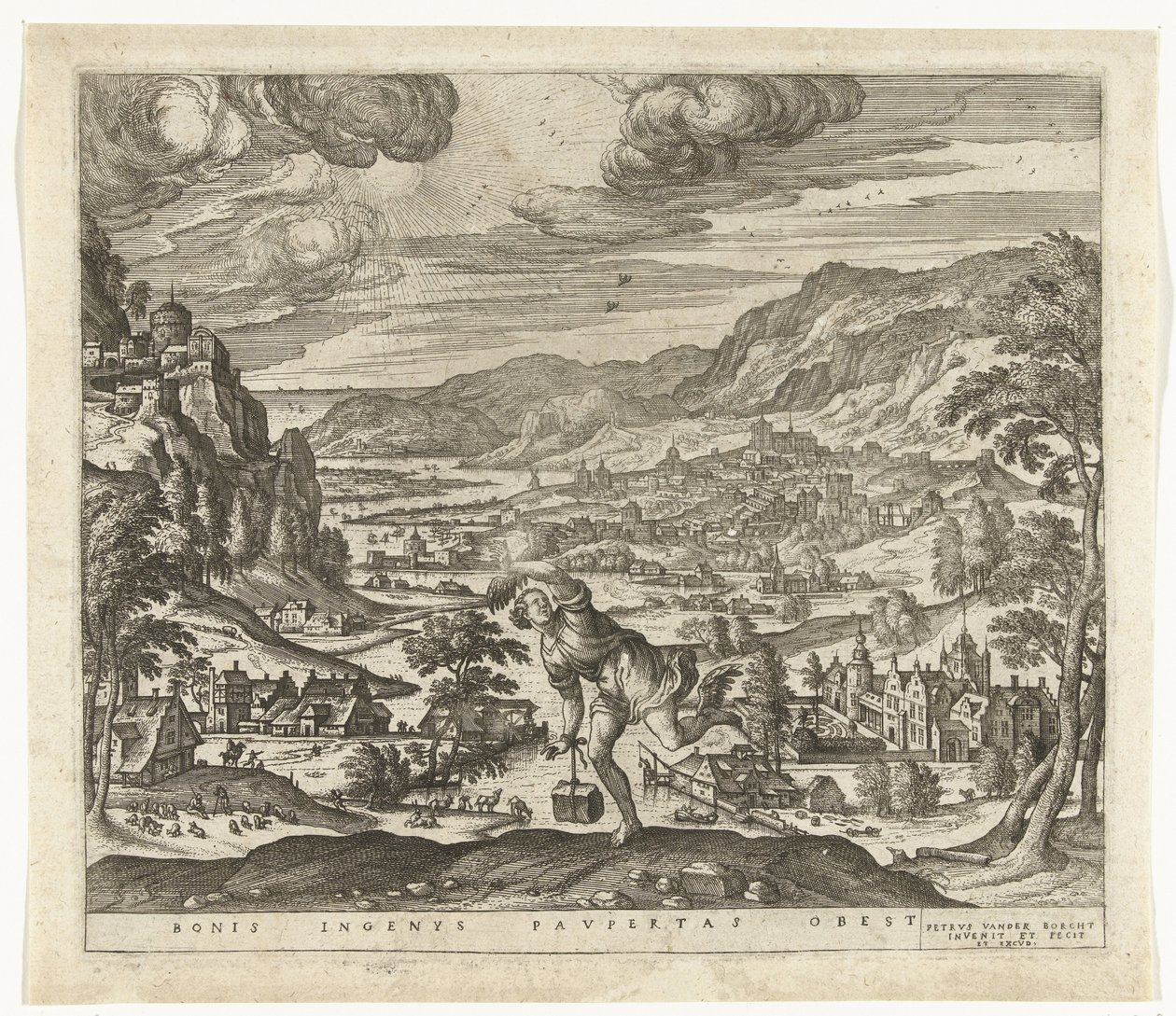 A pobreza dificulta o progresso das mentes engenhosas
Bonis ingenys paupertas obest (título sobre o objecto) de Pieter van der Borcht (I)