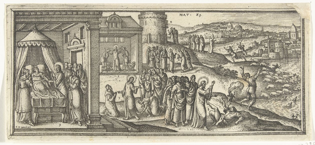 Curas de Cristo Cenas bíblicas (título da série) de Pieter van der Borcht (I)