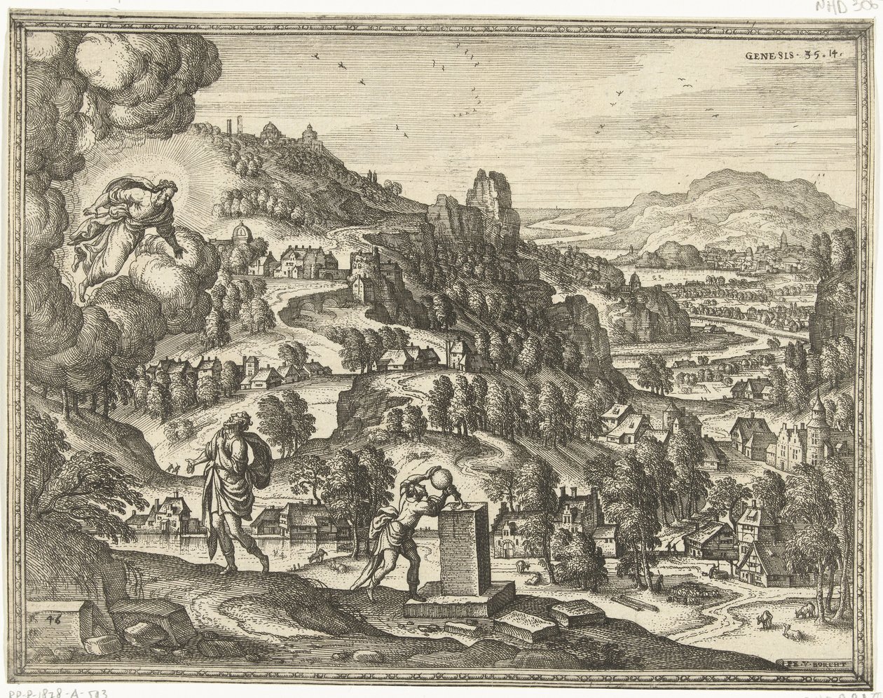 Deus abençoa Jacob e chama-lhe Israel
Imagens e cenas da Bíblia (título da série) de Pieter van der Borcht (I)