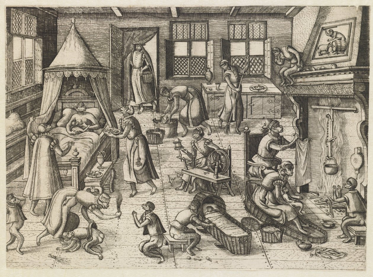 quarto infantil Jogo do macaco (título da série) de Pieter van der Borcht (I)