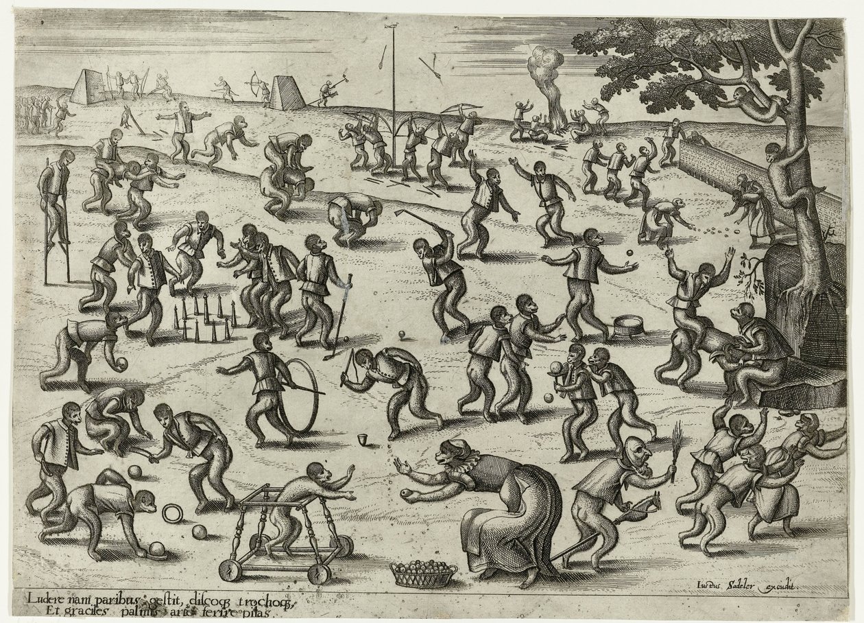 Jogos para crianças
Jogo do macaco (título da série) de Pieter van der Borcht (I)