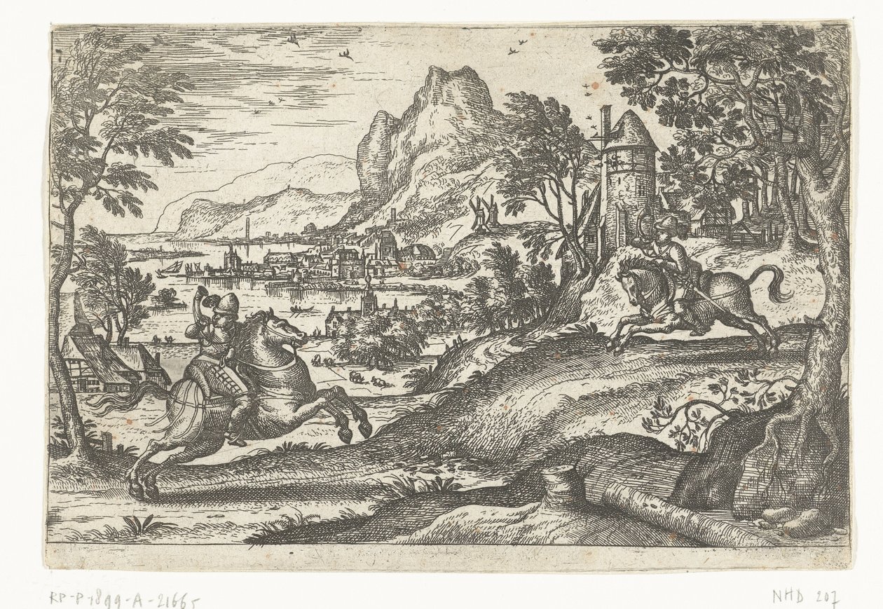 Paisagem com dois cavaleiros. de Pieter van der Borcht (I)
